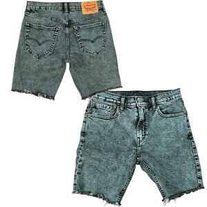Levis 412 Slim Cutoff Shorts Mens 32 Washed Black Charcoal Stretch Denim Jorts